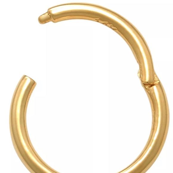 14K Solid Gold Nose Ring Hoop Body Piercing 16g - Picture 6 of 6